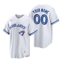 Toronto Blue Jays Custom White Home Cooperstown Jersey