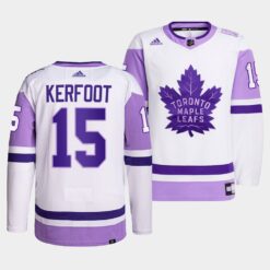Toronto Maple Leafs Alexander Kerfoot 2021 HockeyFightsCancer White Jersey