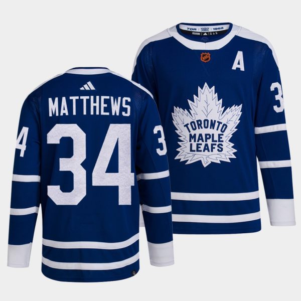 Toronto Maple Leafs Auston Matthews 2022 Reverse Retro 2.0 Blue Jersey Toronto Maple Leafs Auston Matthews 2022 Reverse Retro 2.0 Blue Jersey