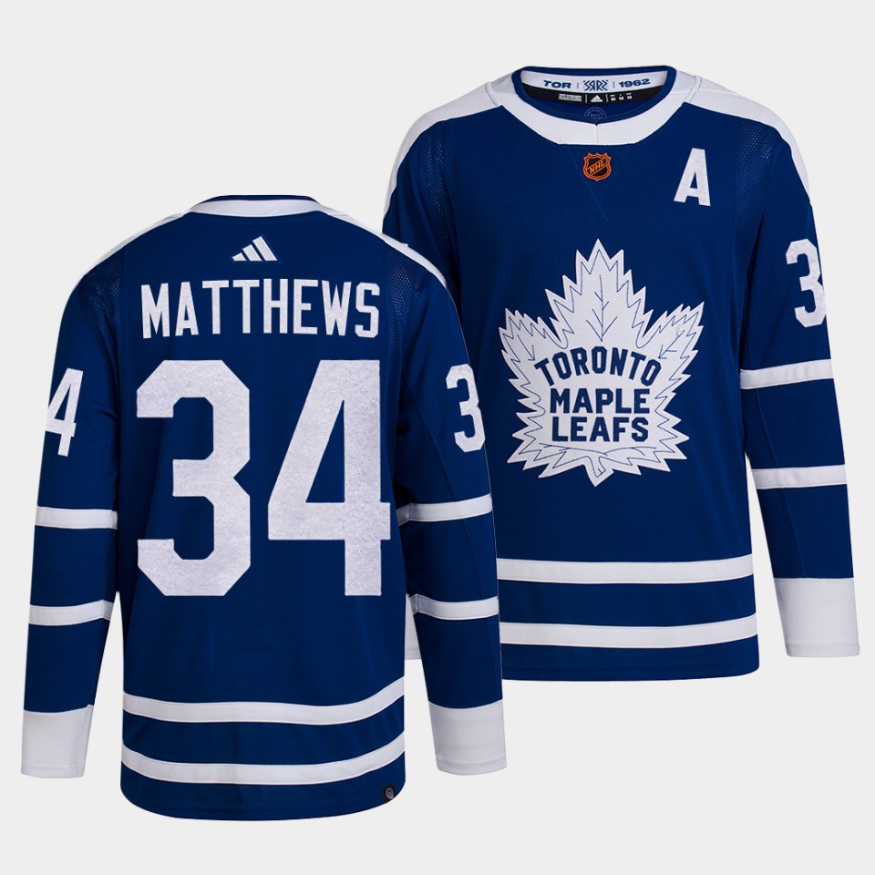Toronto Maple Leafs Auston Matthews 2022 Reverse Retro 2.0 Blue Jersey Toronto Maple Leafs Auston Matthews 2022 Reverse Retro 2.0 Blue Jersey
