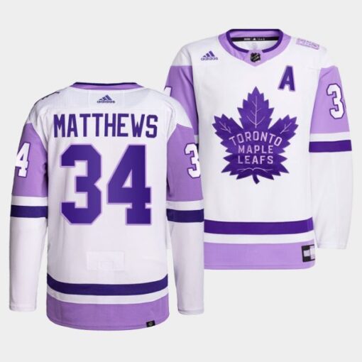 Toronto Maple Leafs Auston Matthews HockeyFightsCancer White Jersey