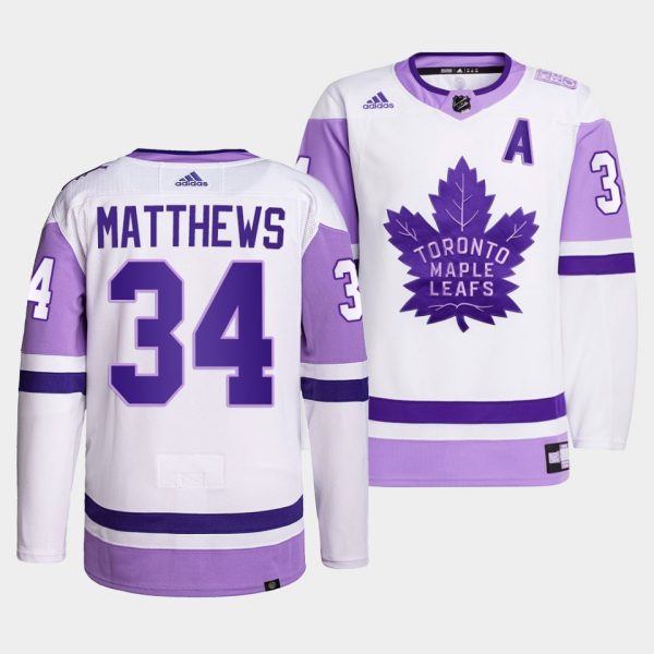 Toronto Maple Leafs Auston Matthews HockeyFightsCancer White Jersey Toronto Maple Leafs Auston Matthews HockeyFightsCancer White Jersey