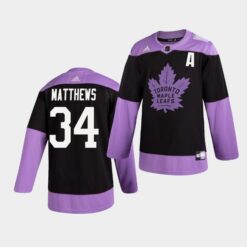 Toronto Maple Leafs Auston Matthews Practice Hockey Fights Cancer Jersey