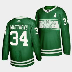 Toronto Maple Leafs Auston Matthews St. Patricks Day Green Special Edition Jersey