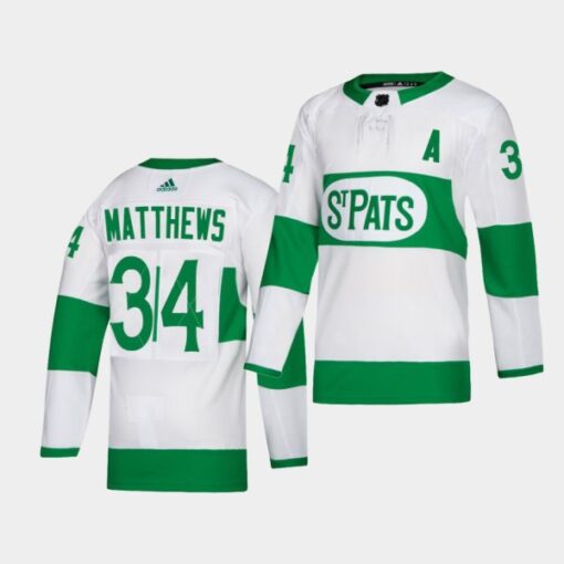 Toronto Maple Leafs Auston Matthews St. Pats Green Jersey