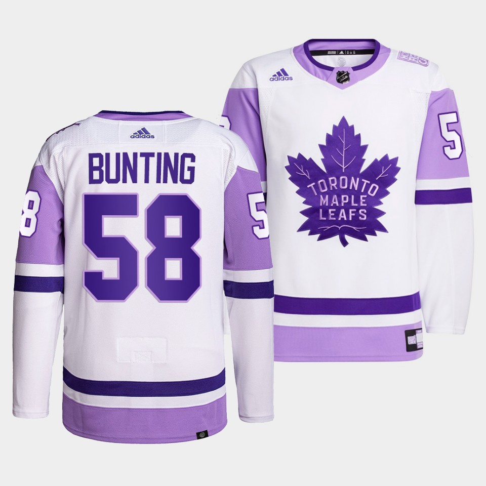 Toronto Maple Leafs Michael Bunting HockeyFightsCancer White Jersey Toronto Maple Leafs Michael Bunting HockeyFightsCancer White Jersey