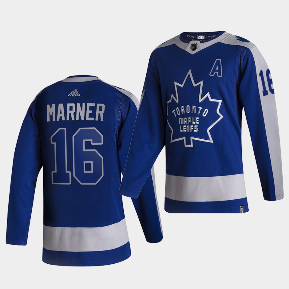 Toronto Maple Leafs Mitchell Marner 2021 Reverse Retro Blue Special Edition Jersey Toronto Maple Leafs Mitchell Marner 2021 Reverse Retro Blue Special Edition Jersey