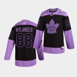 Toronto Maple Leafs William Nylander HockeyFightsCancer Purple Jersey