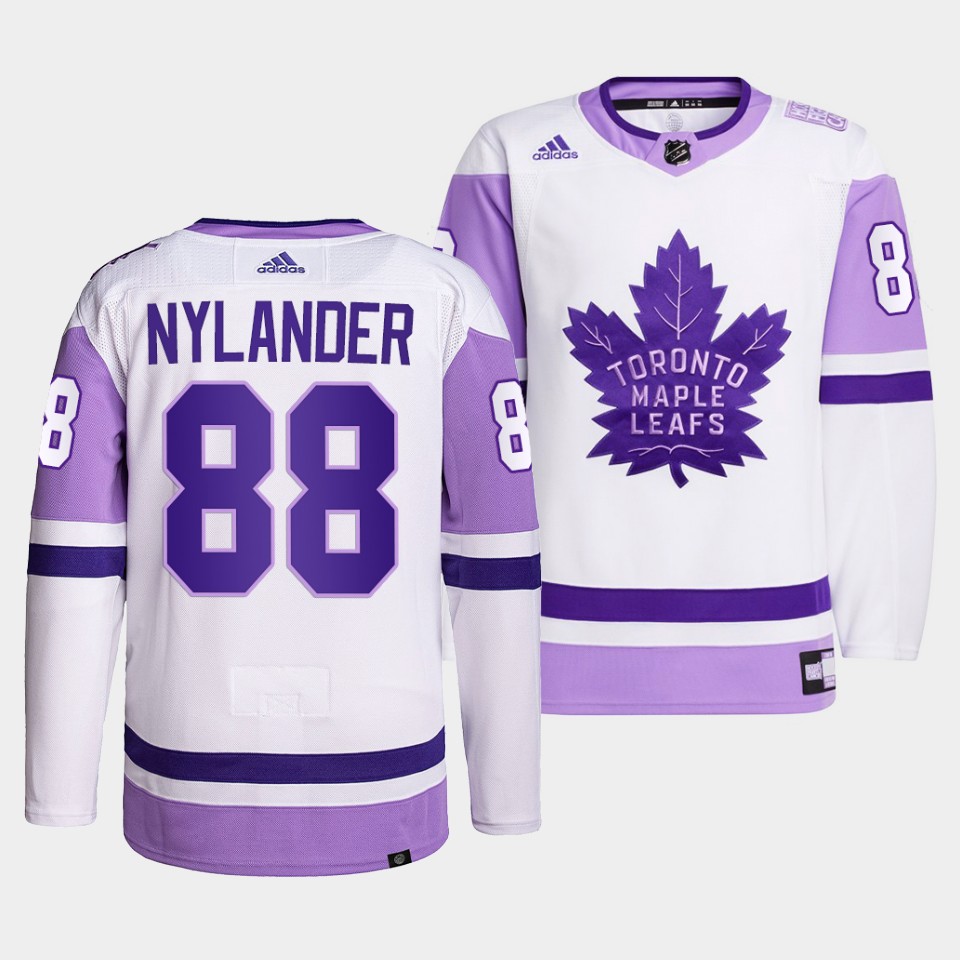 Toronto Maple Leafs William Nylander HockeyFightsCancer White Jersey Toronto Maple Leafs William Nylander HockeyFightsCancer White Jersey