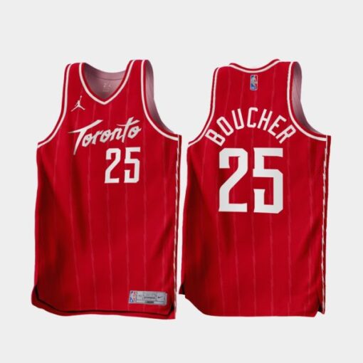 Toronto Raptors Chris Boucher 2022-23 Red Earned Edition Jersey
