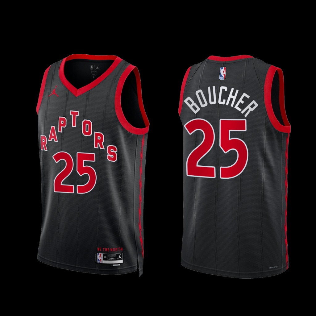 Toronto Raptors Chris Boucher 2022-23 Statement Edition Jersey Black Toronto Raptors Chris Boucher 2022-23 Statement Edition Jersey Black