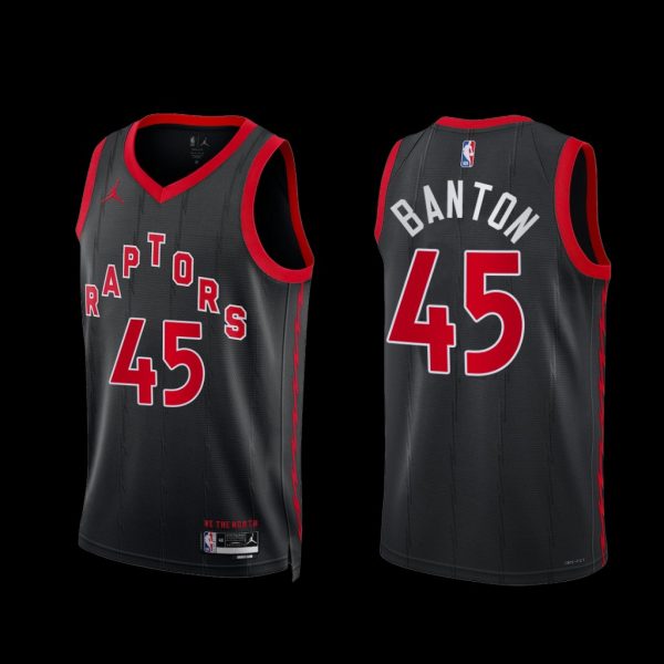 Toronto Raptors Dalano Banton 2022-23 Statement Edition Black Jersey Toronto Raptors Dalano Banton 2022-23 Statement Edition Black Jersey