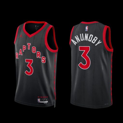 Toronto Raptors OG Anunoby 2022-23 Statement Edition Jersey Black