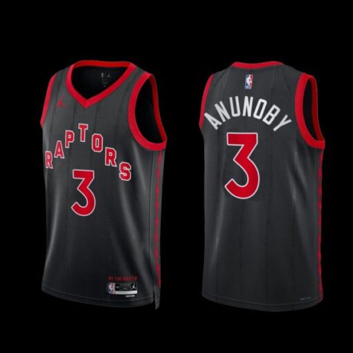 Toronto Raptors OG Anunoby 2022-23 Statement Edition Jersey Black