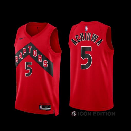 Toronto Raptors Precious Achiuwa 2022-23 Red Icon Edition Jersey