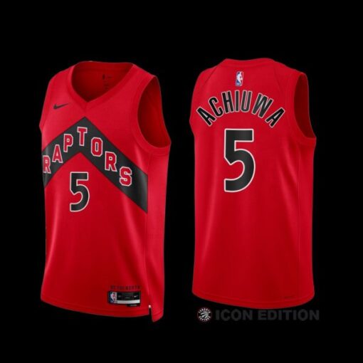Toronto Raptors Precious Achiuwa 2022-23 Red Icon Edition Jersey