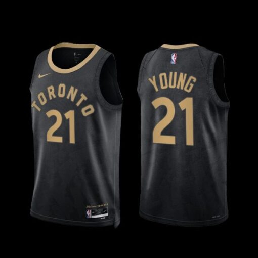 Toronto Raptors Thaddeus Young 2022-23 City Edition Jersey Black
