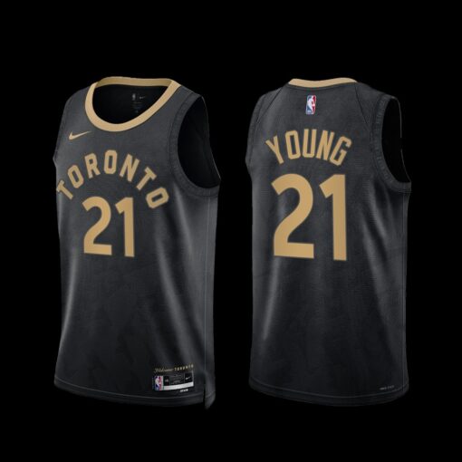 Toronto Raptors Thaddeus Young 2022-23 City Edition Jersey Black