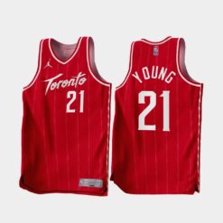 Toronto Raptors Thaddeus Young 2022-23 Red Earned Edition Jersey