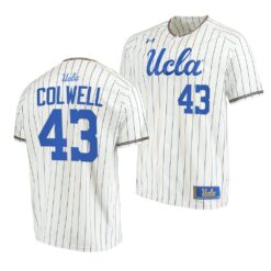 UCLA Bruins Daniel Colwell White Pinstripes College Baseball Jersey