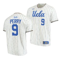 UCLA Bruins Darius Perry White Pinstripes College Baseball Jersey
