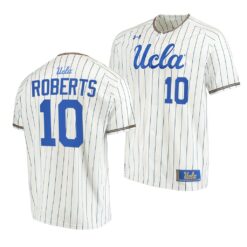UCLA Bruins Dave Roberts White Pinstripes College Baseball Jersey