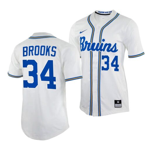 UCLA Bruins Jake Brooks White College Baseball Jersey