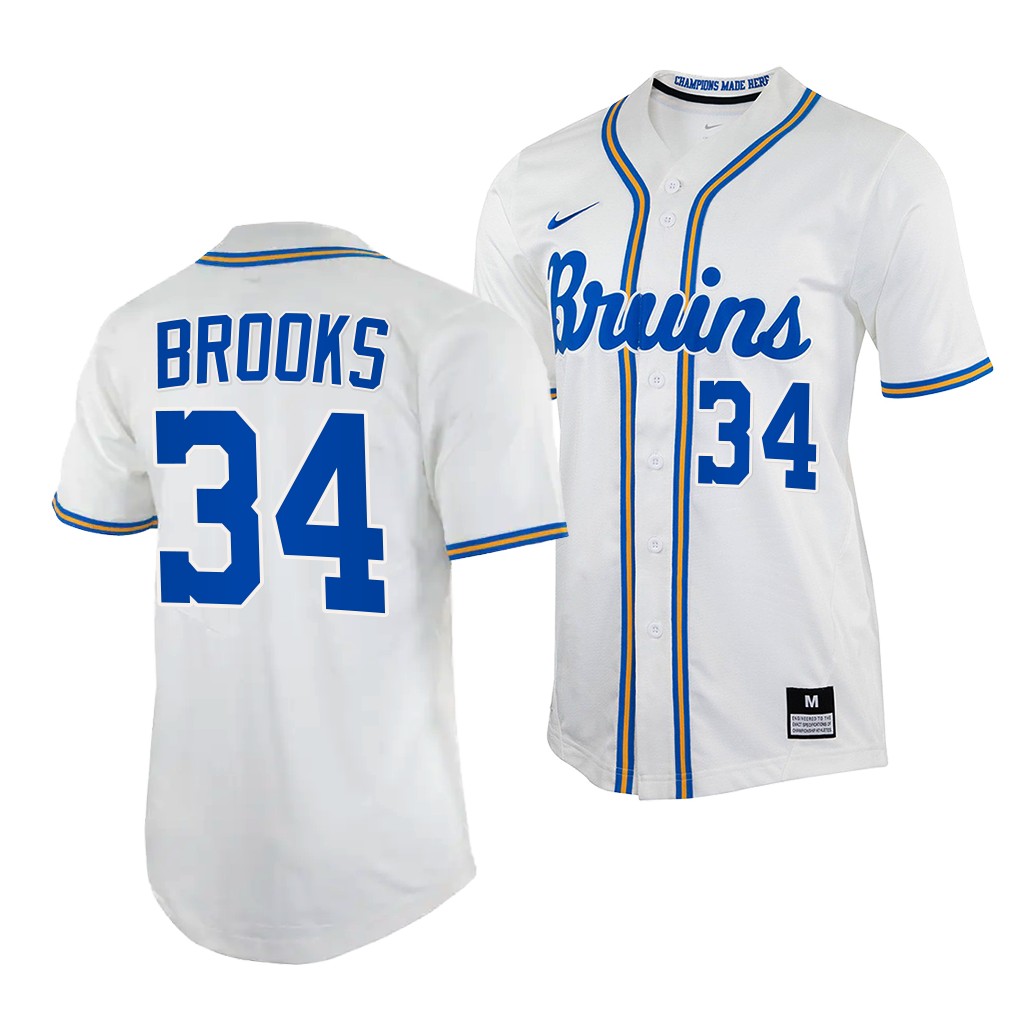 UCLA Bruins Jake Brooks White College Baseball Jersey UCLA Bruins Jake Brooks White College Baseball Jersey