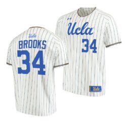 UCLA Bruins Jake Brooks White Pinstripes College Baseball Jersey