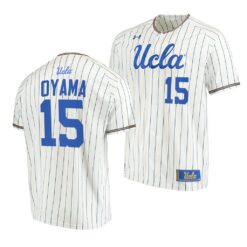 UCLA Bruins Kenny Oyama White Pinstripes College Baseball Jersey