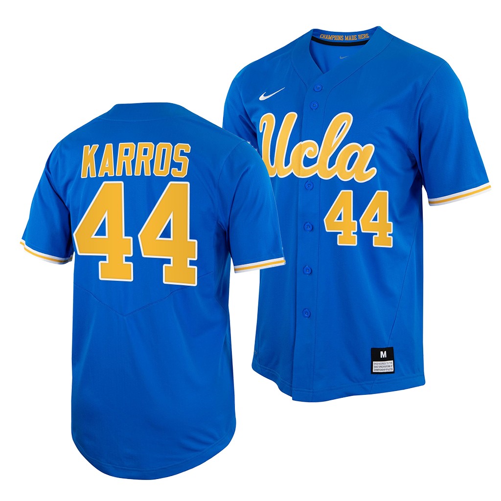 UCLA Bruins Kyle Karros Royal College Baseball Jersey UCLA Bruins Kyle Karros Royal College Baseball Jersey