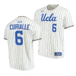 UCLA Bruins Michael Curialle White Pinstripes College Baseball Jersey