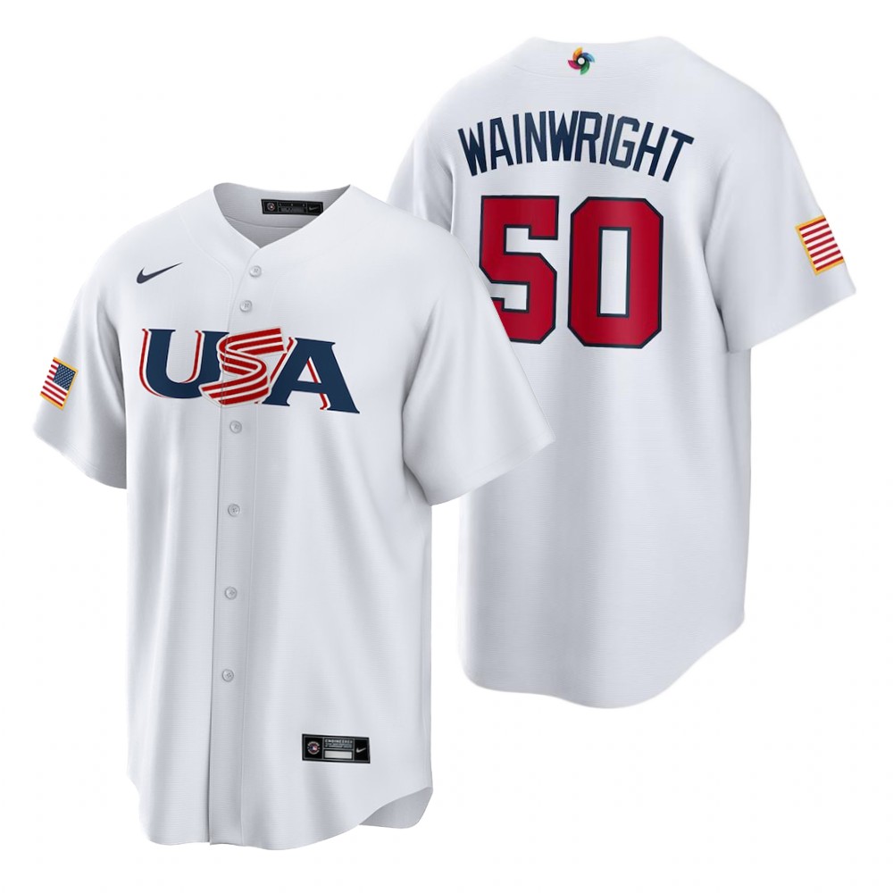 USA Adam Wainwright White 2023 World Baseball Classic Jersey USA Adam Wainwright White 2023 World Baseball Classic Jersey