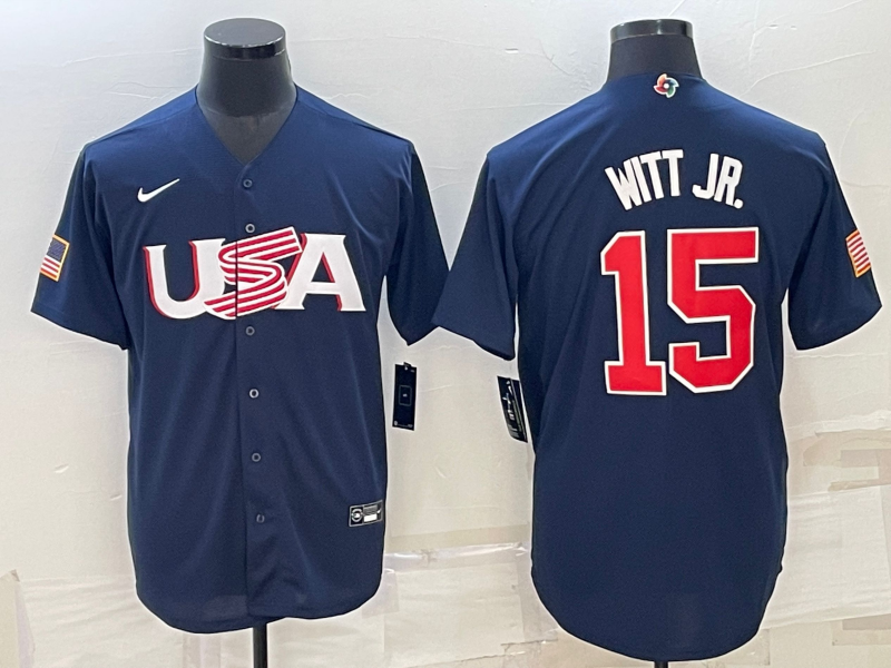 USA Bobby Witt Jr. Navy 2023 World Baseball Classic Jersey USA Bobby Witt Jr. Navy 2023 World Baseball Classic Jersey