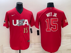USA Bobby Witt Jr. Red Gold 2023 World Baseball Classic Jersey