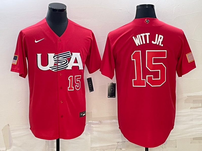 USA Bobby Witt Jr. Red Red 2023 World Baseball Classic Jersey USA Bobby Witt Jr. Red Red 2023 World Baseball Classic Jersey