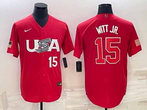 USA Bobby Witt Jr. Red White 2023 World Baseball Classic Jersey