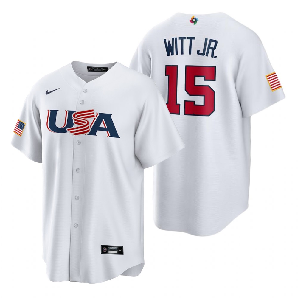 USA Bobby Witt Jr. White 2023 World Baseball Classic Jersey USA Bobby Witt Jr. White 2023 World Baseball Classic Jersey