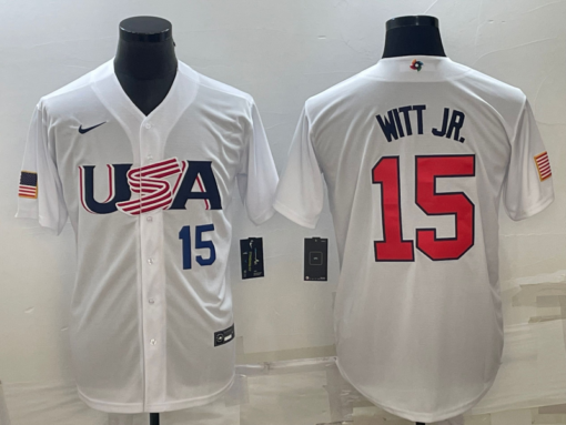 USA Bobby Witt Jr. White Navy 2023 World Baseball Classic Jersey