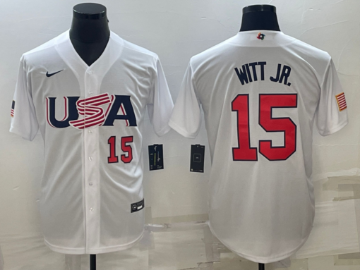USA Bobby Witt Jr. White Red 2023 World Baseball Classic Jersey