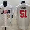 USA Brady Singer White 2023 World Baseball Classic Jersey