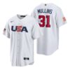 USA Cedric Mullins White Red 2023 World Baseball Classic Jersey