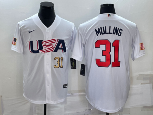 USA Cedric Mullins White Gold 2023 World Baseball Classic Jersey