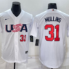 USA Cedric Mullins White Navy 2023 World Baseball Classic Jersey