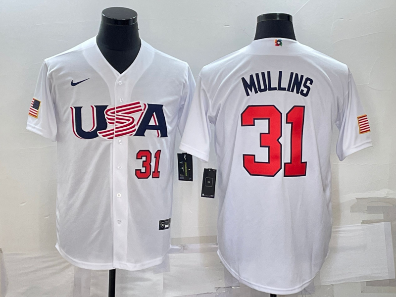 USA Cedric Mullins White Red 2023 World Baseball Classic Jersey USA Cedric Mullins White Red 2023 World Baseball Classic Jersey