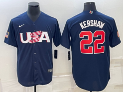 USA Clayton Kershaw Navy 2023 World Baseball Classic Jersey