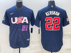 USA Clayton Kershaw Navy Royal 2023 World Baseball Classic Jersey