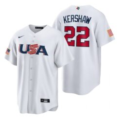 USA Clayton Kershaw White 2023 World Baseball Classic Jersey