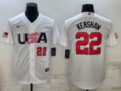 USA Clayton Kershaw White Red 2023 World Baseball Classic Jersey