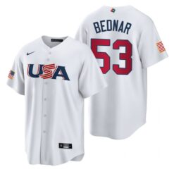 USA David Bednar White 2023 World Baseball Classic Jersey